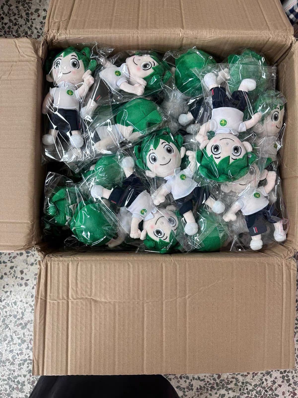 Completed bulk toy batch ready for inspection